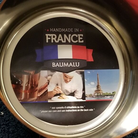 Baumalu copper pan 4 1/4" with cast iron handle new made in France tin lined - Picture 2 of 12